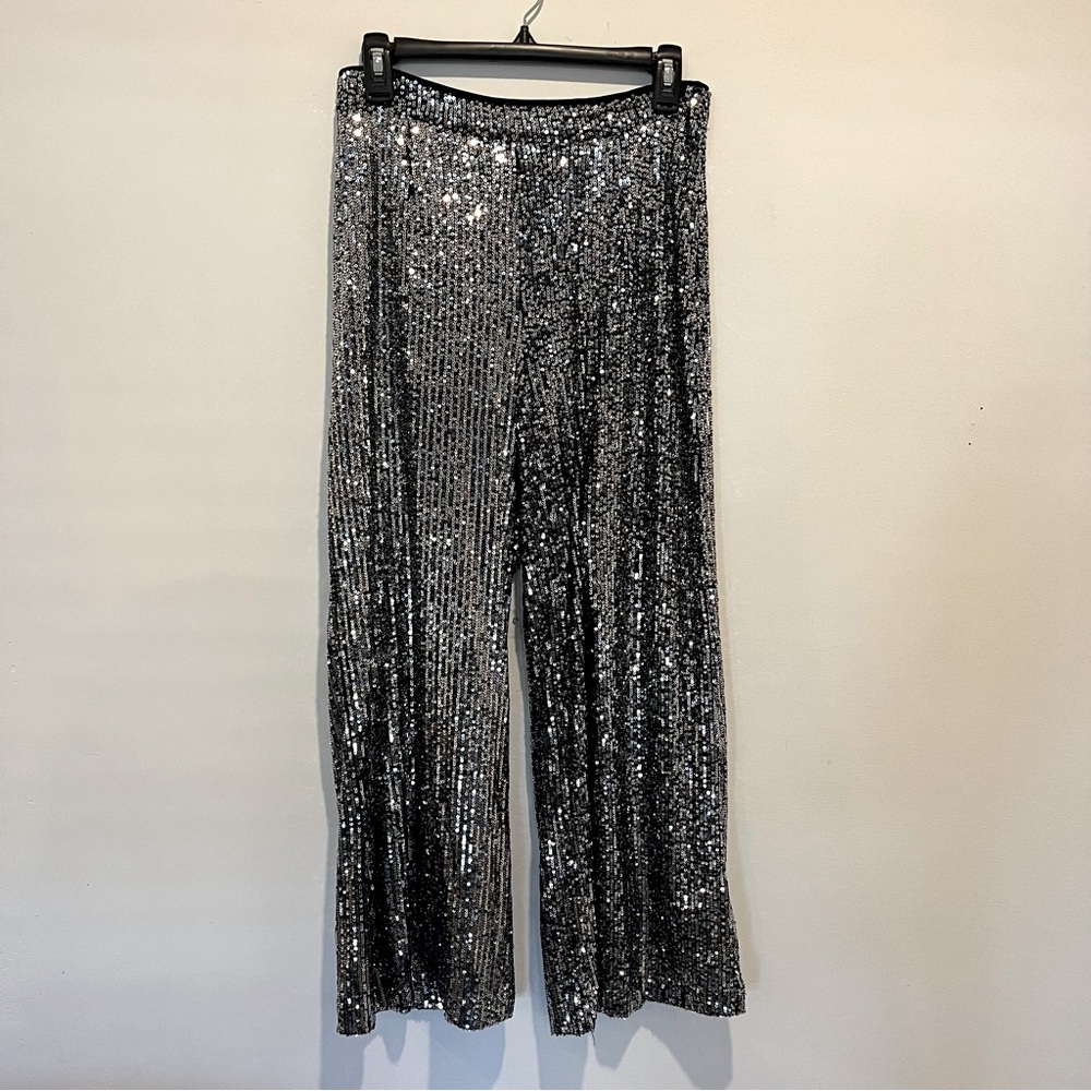 Silver Sequin Pants Women’s Size Medium